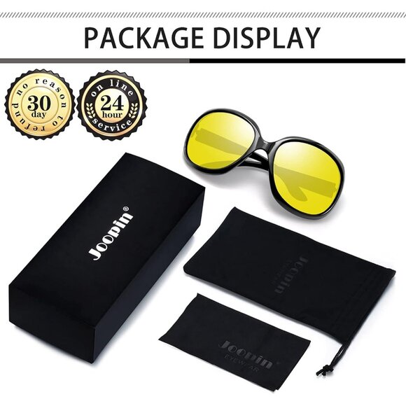Women\'s Driving Yellow Lens Trendy Polarized Driving Sun Glasses UV Protective